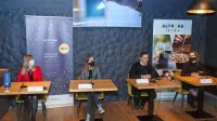 Dogajanje v Kopru v letu, ko je Slovenija nosilka naziva Evropska 
gastronomska regija, so predstavili (z leve) Karmen Novarlič, 
Mojca Vojska, Borut Fakin in Ylenia Loredan.