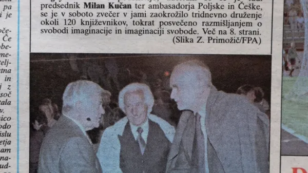 Tako smo pred četrt stoletja na naslovnici Primorskih novic 
pospremili podelitev nagrade festivala Vilenica poljskemu pesniku Adamu Zagajewskemu. 