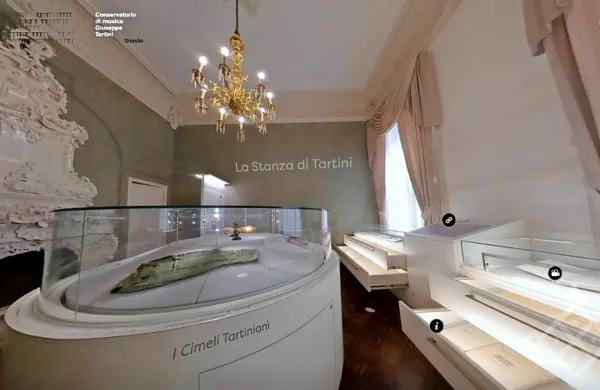  Violinistovo sobo na tržaškem konservatoriju je za zdaj mogoče obiskati samo virtualno. 