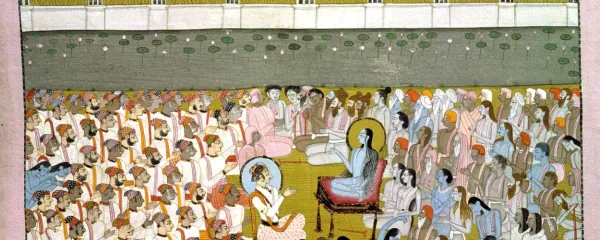 Indijska miniatura iz 18. stoletja. V Evropi se je zanimanje   za 
vzhodnjaško filozofijo in prakse razmahnilo po letu     1785, ko so v 
angleščino prevedli  Bhagavadgito.