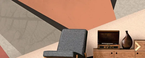 Likovna stenska abstrakcija v retro slogu. Wallsaucecom
