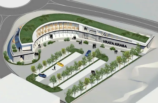 Vrata Krasa bi zgradili na 5000 kvadratnih metrih, imela bi interpretacijski center z razstaviščem, info 
točko s prodajalno spominkov ali tržnico lokalnih pridelkov in izdelkov, restavracijo. Pritličje bi bilo 
kamnito, nadstropje leseno in stekleno, streha  zelena.  

