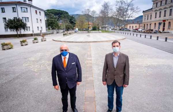 Goriški in novogoriški župan Rodolfo Ziberna (levo) in Klemen 
Miklavič