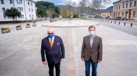 Goriški in novogoriški župan Rodolfo Ziberna (levo) in Klemen 
Miklavič