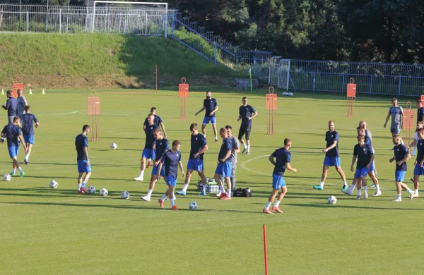 Včerajšnji trening nogometne reprezentance v Dekanih