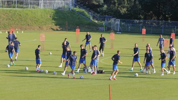 Včerajšnji trening nogometne reprezentance v Dekanih