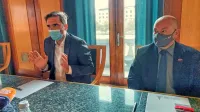 Župan Klemen Miklavič (levo) in državni svetnik Tomaž Horvat: pokrajine so nujne za razvoj.  