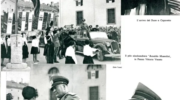 Tatjana Miklavič in Benito Mussolini v trenutku, ko bi moral Franc 
Kavs izvesti atentat