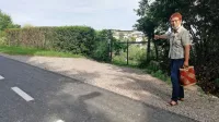 Nerina Ceglar kaže obdelovalne površine, ki so desno od Parencane.