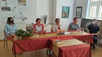 Zbornik Vrhe nekoč in danes so v prostorih obnovljene stare šole na Tabru predstavili Tina Počkar, 
Olga Orel, Slavica Borka Kucler, Irma Lekše in Erik Novak.