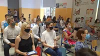 Dijaki iz tujine na delavnicah projekta Dobra šola za 21. stoletje na 
bistriški gimnaziji.
