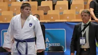 Mark Rožac na evropskem pokalu pred dvema letoma v Kopru. 
Desno je Iztok Babič, njegov prvi trener.