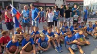 Poolimpijski sprejem za  košarkarja Luko Rupnika in direktorja članske reprezentance Mateja Likarja  
je bil praznik idrijske košarke.