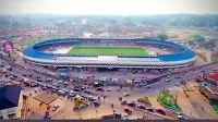 Pogled na prenovljen (na fotografiji sicer še nedokončan) Lekan 
IbadanSalami Stadium, kot je uradno ime objekta.