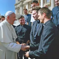 ... in kot bogoslovec  s papežem v Rimu septembra  2019. 