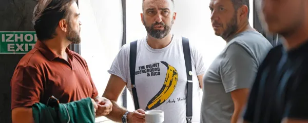 Mentorji poletne šole: (z leve) Elian Stefa, Boštjan Bugarič in Alessio Rosati.

