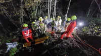 

Po trku  je  avto odbilo v gozd, obstal pa je med drevesi 20 metrov 
pod  levim robom ceste.