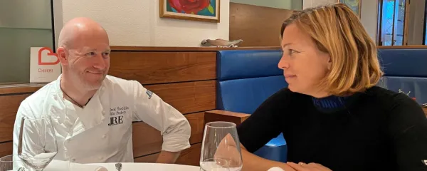 Dvojec iz Vile Podvin se povsem seli v Hišo Linhart v Radovljico: Marcela Klofutar in Uroš Štefelin.