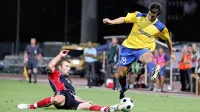 Mitja Viler (desno) se je že v svojem koprskem obdobju seznanil z evropskimi tekmovanji. Fotografija je z dvoboja  za uvrstitev v pokal Uefa Koper : Vllaznina, odigrana v Novi Gorici leta 2008.