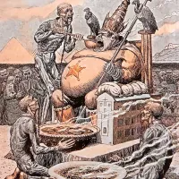 Kralj kapital (okrog leta 1918), 
požrešnež, ki ga  pitajo shirani. 