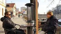Jure Košir med pogovorom z novinarjem Rokom Mavrom
