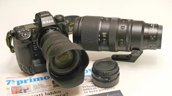 Nikon Z9, objektiv  24-120, 100-400, ter konverter 1,4-krat
