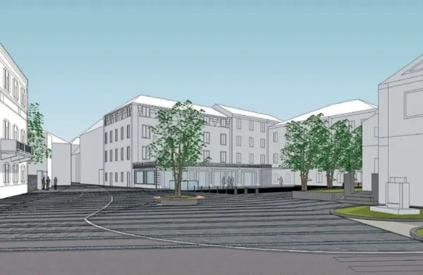  Tlakovan in odprt Mestni trg bo vabil z gostinsko ponudbo in 
prireditvami.