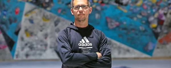 Luka Fonda v koprskem plezalnem centru, ki bo kmalu postal 
nacionalni center.