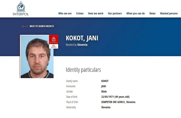 Primorec  je  bil  od  leta  2017  tudi na  rdečem  seznamu  Interpola.