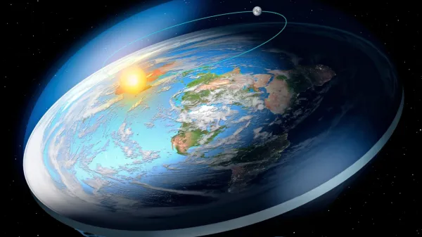 Veliko Američanov je  prepričanih, da si je “ta glavni” vzel en teden 
za izdelavo vesolja, da je Zemlja ploščata in da Sonce prijazno 
kroži okoli nje.