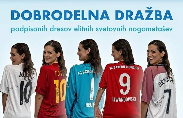 Od ponedeljka na spletni dražbi Radia Aktual ponujajo podpisane 
drese petih nogometnih zvezdnikov.