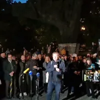 Sašo Hribar na shodu Za javno RTV