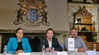 Peter Bolčič (ob njem Tina Mojškerc in Marko Štrkalj) napoveduje, 
da si bo prizadeval za dostopno in spodbudno okolje, ki bo nudilo   
razvojne priložnosti obrtnikom in podjetnikom.