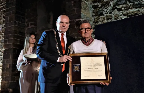 Silvester Opara in piranski župan Đenio Zadković 