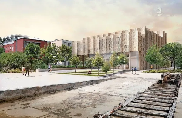 Kulturni center, kot so si ga zamislili prvonagrajeni  arhitekti. Vrisan  je tudi na območju Ribe, ki ni v lasti občine.  