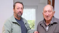 Urednik fotografije Primorskih novic Leo Caharija in Boris Ferlat 
(desno)