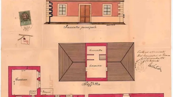  Načrt vile Alme v Piranu, ki ga je 28. decembra 1895 odobrila občina Piran.