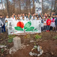 Slovenski in italijanski judoisti so s skupnimi močmi posadili  
drevesa na meji, sedem  v Italiji  in prav toliko v Sloveniji, ter tako 
v gozdu na Krasu ustvarili  simboličen Trg Evrope. 