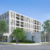 Tako bo videti poslovno-stanovanjski objekt Nica nad nekdanjim 
Kemometalom, ki bo predvidoma zgrajen v letu 2024, vseljiv pa v 
letu 2025. V njem bo 70 stanovanj. 