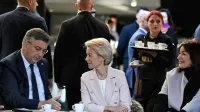 Hrvaški premier je popil prvo hrvaško “evrsko” kavo v družbi 
predsednice Evropske komisije Ursule von der Leyen. 