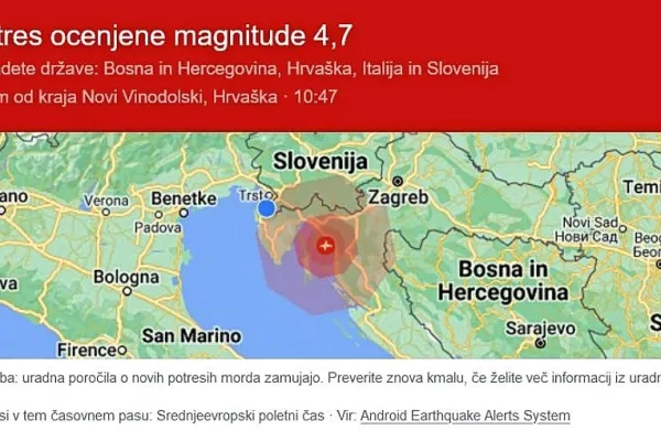 V bližini Krka potres, tla so se tresla tudi v Sloveniji