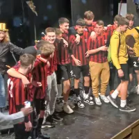 Prišla je tudi ekipa nogometašev.