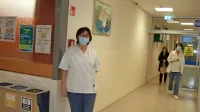 Nujna razširitev radiološkega oddelka se bo začela na drugi strani 
istega hodnika (na fotografiji v levo smer), kjer se ta oddelek zdaj 
začne ...   