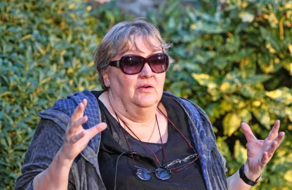 Dubravka Ugrešić leta 2017 na 32. mednarodnem literarnem 
festivalu Vilenica