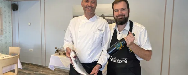 Vjekoslav Hederič (levo) in Jan Sinčič sta Salicornia v Serminu.