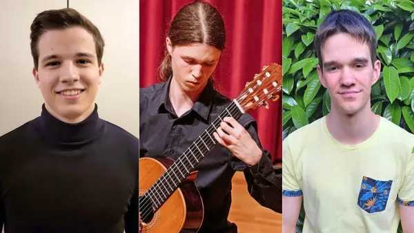 Trije mladi primorski matematični umi (z leve) Diego Bonaca, 
Matija Skrt in Matija Batič so se odlično izkazali na državnem 
tekmovanju iz matematike