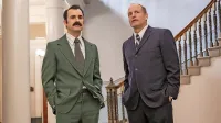 Woody Harrelson (desno) in Justin Theroux sta upodobila osrednja načrtovalca vloma v zloglasno stavbo Watergate v Washingtonu.