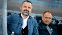 Trener Tabora Dušan Kosić (levo), ob njem predsednik  kluba Davor Škerjanc.