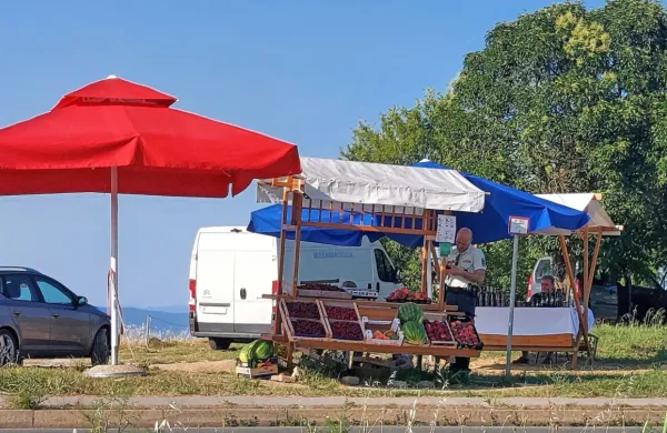 Nedeljski nadzor nad stojnico na zasebnem zemljišču na Belvederju ob glavni cesti Jagodje-Strunjan ...