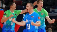 Takole so se zmage nad Hrvati veselili nosilci slovenske igre Gregor 
Ropret, Kanalec Jani Kovačič in Rok Možič.